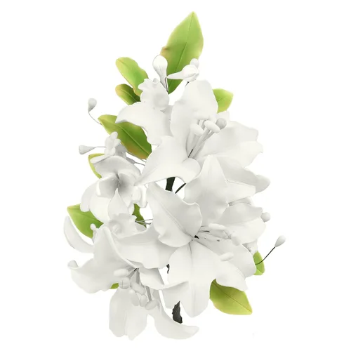 Vista 15 de O'Creme Aerosol de Flor de Masa de Goma, Rosa Blanca 6x8 - Flores Comestibles para Decorar Pasteles - Decoraciones de Flores para Tartas, Caramelos