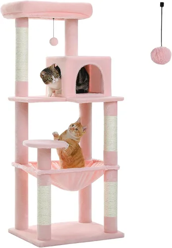 Vista 20 de PETEPELA Árbol de gato de 69 pulgadas de alto para gatos grandes de interior, torre para gatos adultos con hamaca grande, torre de árbol trepador