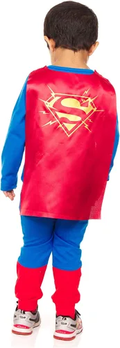 Vista 4 de DC Comics Toddler Boys Superhero Costume - Zip Up Jumpsuit with Cape