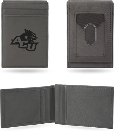 Vista 59 de Rico Industries NCAA - Cartera de bolsillo frontal grabada con láser gris, compacta, cómoda, delgada