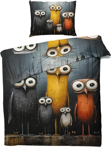 Vista 54 de Funda de edredón abstracta tamaño individual Juego de ropa de cama de arte colorido 2 piezas Funda de edredón con patrón de microfibra suave