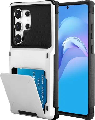 Vista 62 de Funda tipo cartera para Samsung Galaxy S22 con ranura para 2 tarjetas de crédito Funda a prueba de golpes Hybrid Heavy Duty Protection Armor Funda