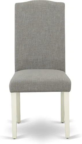 Vista 8 de East West Furniture 1NDEN3-LWH-06 - Juego de mesa de comedor de 3 piezas que contiene una mesa rectangular con gotas y 2 sillas tapizadas de tela