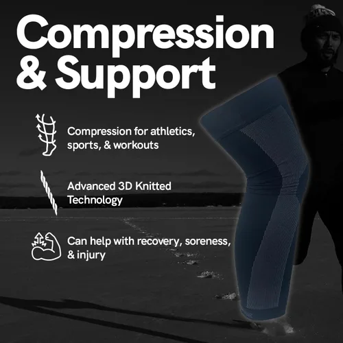 Vista 3 de Pure Athlete Manga de compresión de pierna completa - isquiotibiales, soporte de rodilla y recuperación