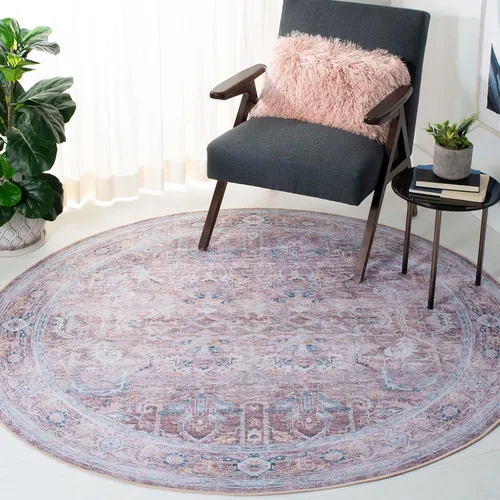 Vista 16 de SAFAVIEH Alfombra lavable Tucson Collection - 2'6" x 4', morado y azul, antideslizante y fácil de limpiar, ideal para sala de estar, dormitorio