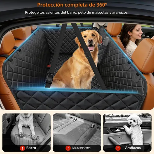 Vista 2 de URPOWER Funda de asiento para perro, hamaca 100% impermeable, 600D, resistente, a prueba de arañazos, antideslizante, duradera, suave