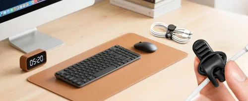 Vista 4 de Organizador de cables de datos, actualización 2025, bridas de cable reutilizables, bridas de cable de silicona multiusos, organizador de gestión