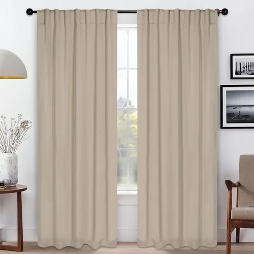 Vista 11 de BLUENILEMILLS Paneles de cortinas opacas para oscurecer la habitación con bolsillo para barra/pestañas traseras, cortinas perfectas para ventanas