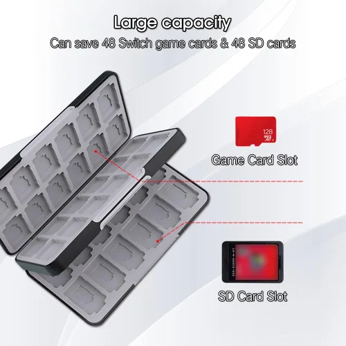 Vista 9 de PERFECTSIGHT Switch Game Case Compatible with Nintendo Switch Game Holder for Switch OLED/ Lite Game Card Case Cartridge with 24 Slots Game Card