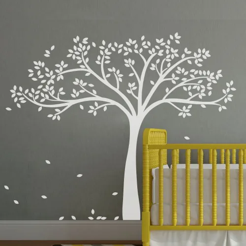 Vista 10 de Adhesivo decorativo para pared, diseño de árbol monocromático, Art Deco, Negro
