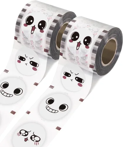 Vista 7 de WantJoin Máquina de sellado de tazas 2 rollos de película de sellado de tazas para cafetería, tienda de té con leche, bar, transparente