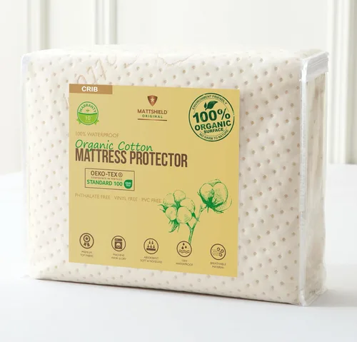 Vista 24 de Protector de colchón acolchado de algodón orgánico de lujo, tamaño individual, almohadilla impermeable y transpirable de 380 GSM, funda ajustable