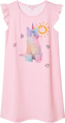Vista 12 de QPANCY Camisones de princesa para niñas con estampado de algodón, ropa de dormir, pijamas, vestido para niños