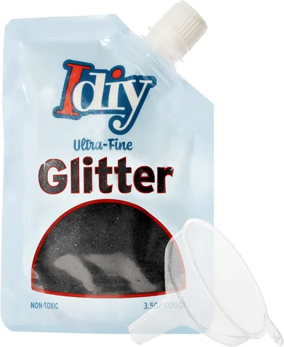 Vista 19 de iDIY - Brillantina ultra fina azul aguamarina (3.5 onzas), purpurina extrafina con bolsa de boquilla fácil de verter y embudo para resina, slime