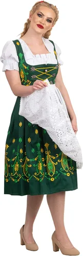 Vista 5 de 3-Pcs largo Alemán Dirndl Oktoberfest Bavarian Trachten Vestido de fiesta verde 38 8