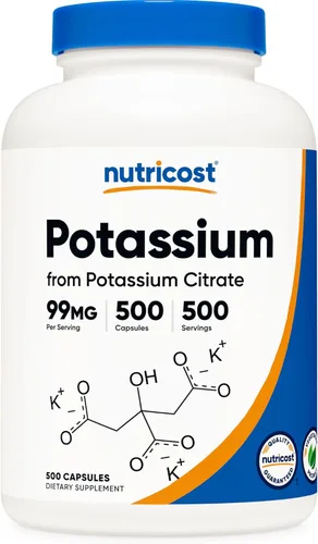 Vista 7 de Nutricost Citrato de potasio 99 mg, 240 cápsulas - Sin gluten, sin OMG