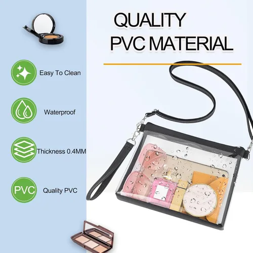 Vista 3 de USPECLARE Clear Crossbody Bag Stadium Approved Clear Shoulder Bag for Work Concert Sports