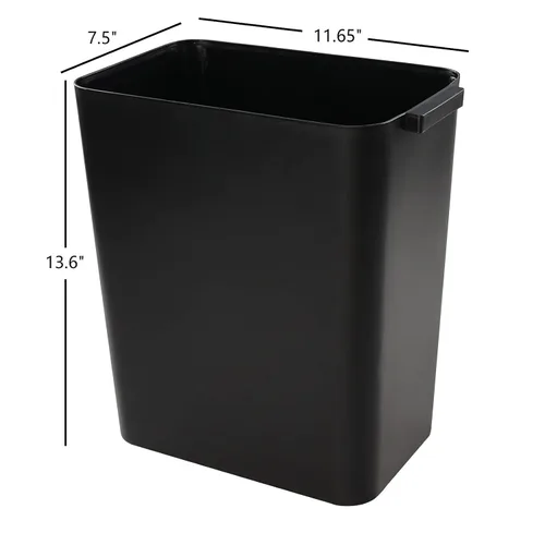 Vista 2 de Paquete de 3 cubos de basura de plástico negros de 4.5 galones, contenedor de basura