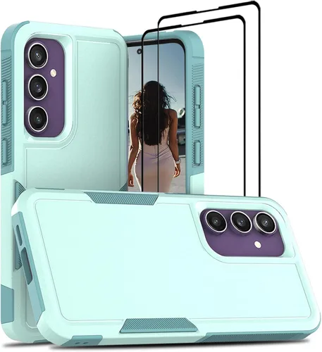 Vista 123 de Jeylly Funda para Samsung Galaxy S10 Plus S10+, ajuste delgado, doble capa, resistente, absorción de golpes, TPU con carcasa trasera de Negro
