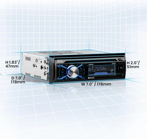 Vista 6 de BOSS Audio Systems 508UAB Estéreo para Auto - Single DIN, Bluetooth, Reproductor de CD, Receptor de Radio AM/FM, Entrada Auxiliar, USB, Micrófono