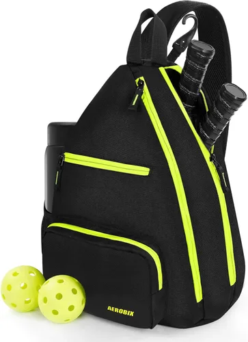 Vista 9 de Bolsa de Pickleball AEROBIX para Mujeres y Hombres, Mochila de Pickle Ball - Cremalleras Mejoradas, Gran Capacidad, Bolsillo Acolchado para Pala