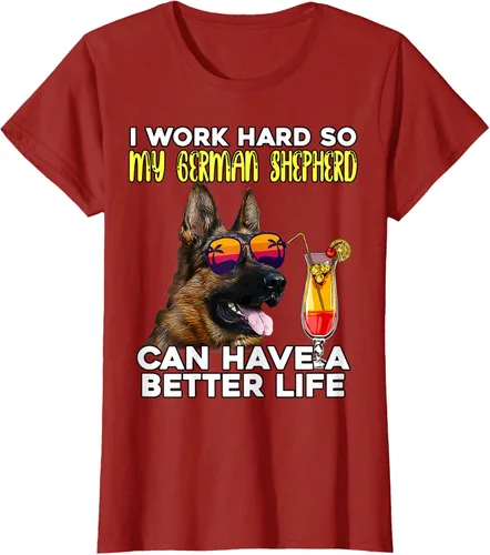 Vista 44 de Camiseta I Work Hard So My German Shepherd Can Have A Better Life Negro
