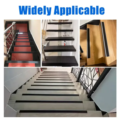 Vista 5 de Perfil de vinilo para escalones, Protector de borde de escalera autoadhesivo, antideslizante e impermeable para escaleras interiores y exteriores