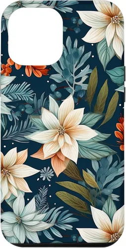 Vista 25 de iPhone 16 Aesthetic Christmas Floral Pattern Winter Flower Girl Women Case