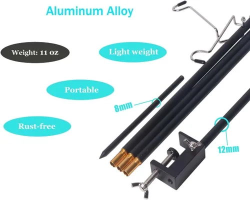 Vista 3 de Hikeman Soporte plegable para farol, soporte de lámpara portátil, soporte de luz plegable para camping, pesca, picnic, barbacoa, actividades al aire