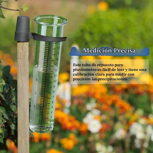 Vista 4 de Medidor de lluvia de 7 pulgadas de capacidad con soporte de estante de montaje de acero inoxidable, medidor de lluvia de montaje en poste
