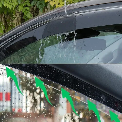 Vista 2 de Juego de 4 protectores de lluvia originales, deflectores de ventana de montaje exterior, viseras laterales de buen aspecto compatibles con Pilot