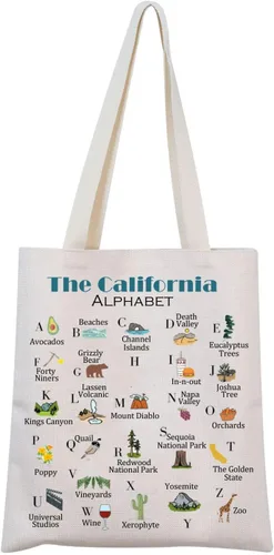 Vista 8 de MNIGIU Bolsa de lona California – Bolsa de bienvenida reutilizable ecológica