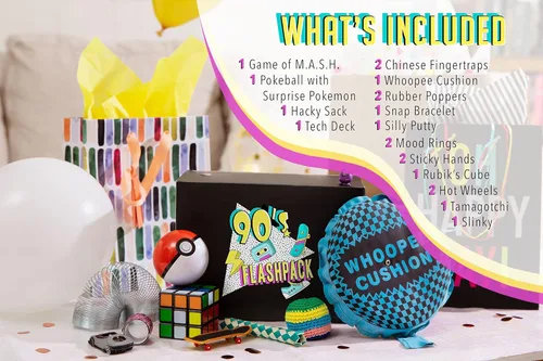 Vista 3 de Flashpack de los 90 Recuerda todos tus juguetes favoritos de los 1990 con esta divertida caja de regalo nostálgica Regalo retro perfecto