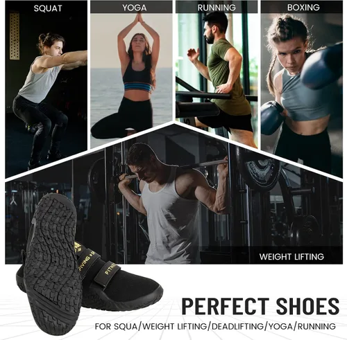 Vista 5 de Zapatos de levantamiento de pesas para hombres y mujeres, zapatos de levantamiento de pesas, zapatos de sentadillas para fitness, entrenamiento