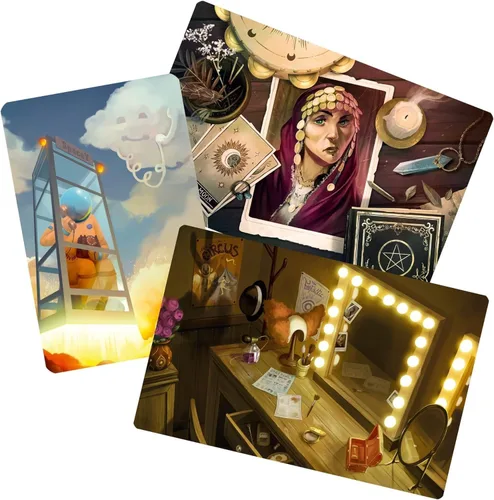 Vista 6 de Asmodee Juego de mesa Mysterium Park: descubre secretos oscuros en un encantador escenario de carnaval, misterio cooperativo para niños y adultos, a