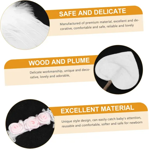 Vista 5 de ifundom 1 Set Cupid Wings Angel Wings and Headband Cupid Costume Women Angel Costumes for Girls Angel Wing Headband for Baby Disfraz De Para Boy LED
