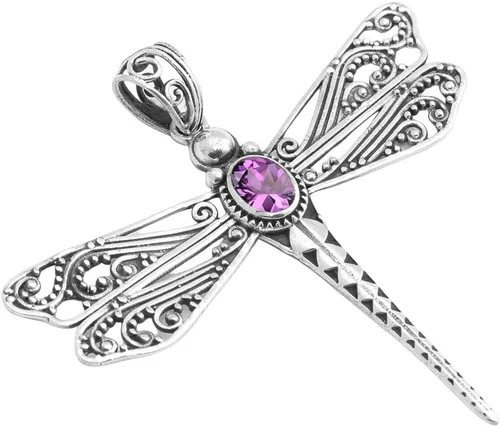Vista 18 de Collar de plata de ley 925 para mujer, collar con colgante de piedras preciosas auténticas, collar con colgante hipoalergénico para regalo
