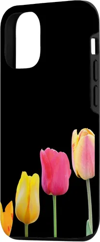 Vista 2 de iPhone 14 Mis tulipanes, flores, negro - Carcasa Soft Life Living