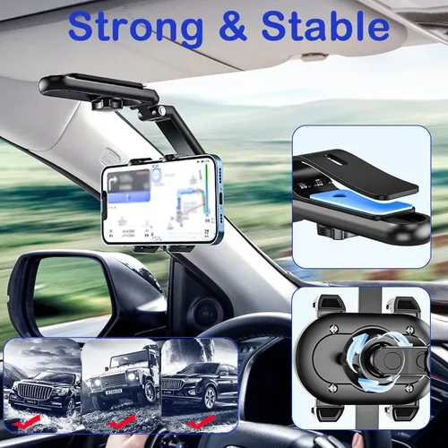 Vista 4 de Soporte giratorio para teléfono con visera solar 360, compatible con iPhone 13 Pro Max/13 Pro/13/12 Pro Max/12 Pro/12, Galaxy Z Fold 3/S21/S22
