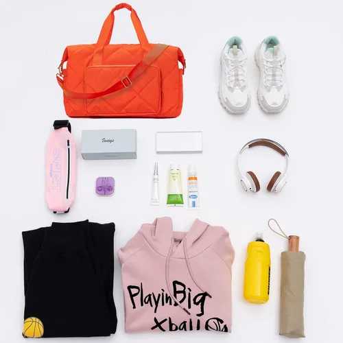 Vista 7 de Tinzonc Bolsa deportiva de gimnasio para mujer, bolsa de lona de viaje, bolsa de hombro para mujeres y niñas, viajes, gimnasio, yoga, escuela