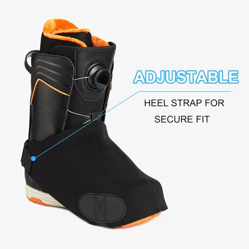 Vista 4 de Qchengsan Fundas para botas, cubierta para botas de esquí, fundas de zapatos para nieve, mantiene los calentadores de pies y calentadores, regalos