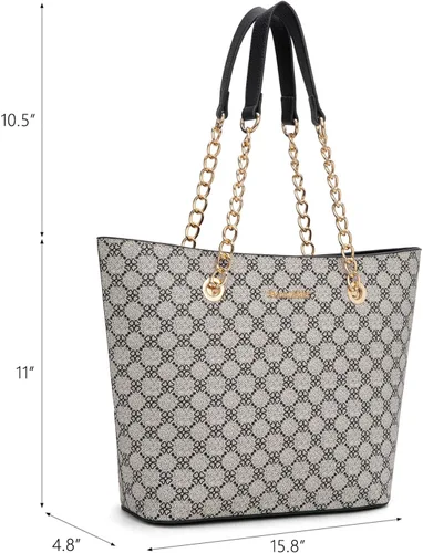 Vista 3 de Montana West Bolsa Tote para Mujeres Bolsos de Mano con Asa Superior de Cadena
