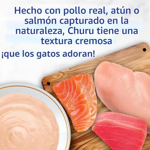 Vista 2 de INABA - Golosinas Churu para gatos, puré cremoso para gatos, sin cereales, que se puede lamer y exprimir / suplemento con vitamina E y taurina, 0.5
