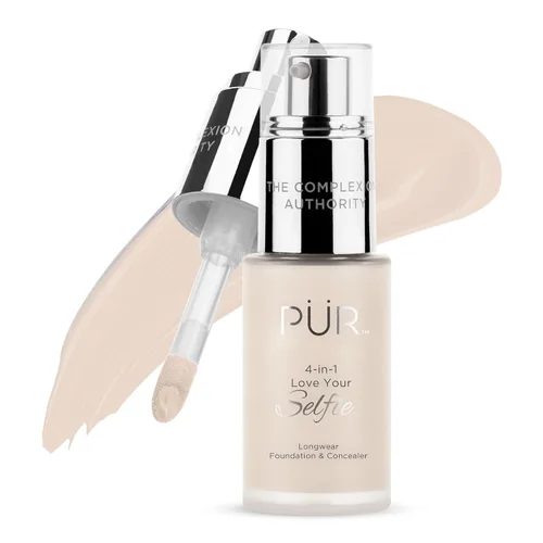 Vista 46 de PÜR MINERALS 4-in-1 Love Your Selfie Foundation & Concealer - Longwear Medium-to-Full Coverage Liquid Makeup Foundation with Hydrating Blend for