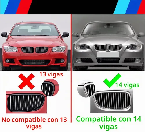 Vista 4 de Insertos de Parrilla Automotriz para BMW Serie 3 E92 E93 320i 325i 330i 335i 2006-2009 (Solo Compatible con 14 Vigas), Accesorios de Parrilla Frontal