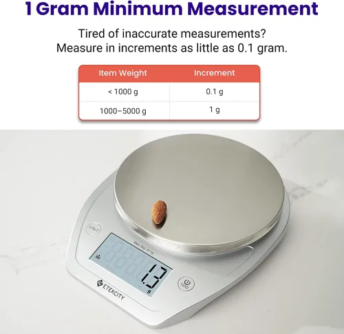 Vista 3 de Etekcity Báscula de alimentos, 11 libras/0.00 oz y Etekcity Smart Scale Digital Weight and Body Fat