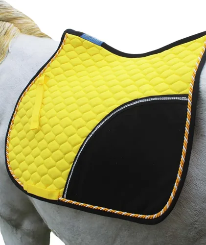 Vista 6 de CHALLENGER Caballo Inglés Saddle Pad All Purpose Algodón Acolchado Trail Sillín Amarillo 72133