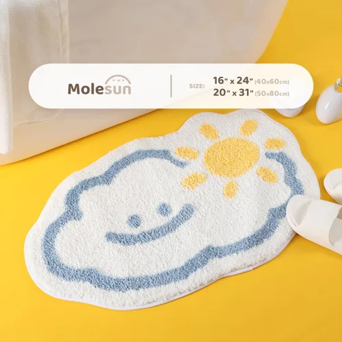 Vista 2 de Molesun Alfombra de baño bonita, alfombra de ducha de microfibra de felpa antideslizante, absorbente de agua, divertidos tapetes de animales