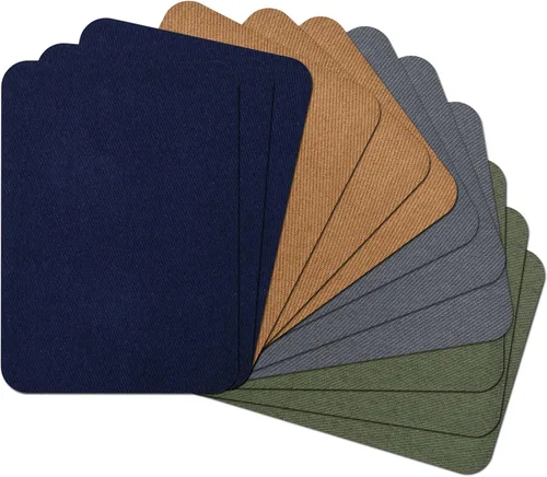 Vista 13 de 15 piezas de parches de tela de calidad premium para planchar por dentro y por fuera, adhesivo más fuerte, algodón, rojo, verde, azul, marrón