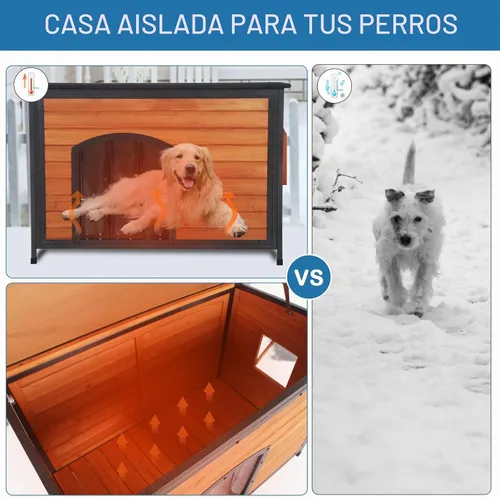 Vista 3 de Casa aislada para perros al aire libre resistente a la intemperie 43.3" L